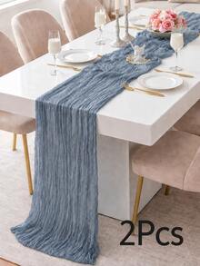 Cheesecloth Table Runner,1/6/10 Pieces Dusty Blue Cheesecloth Table Runner Boho Gauze Fabric Table Runner Rustic Sheer Runner For Wedding Birthday Baby Shower Party Boho Table Decoration - Dusty Blue - View 31