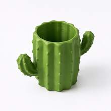 1pc Cactus Pencil Holder, Creative Multifunctional Cute Fashion Pencil Cup, Desktop Storage Box, Student And Office Storage Box, Back To School, College Essentials, Dorm Desk Decor, Study Desk, Home Office, Office Essentials, Labor Day - Multicolor - View 6