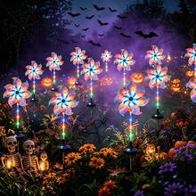 1/2PCS Halloween Solar Wind Spinner Garden Light, Colorful LED Rotating Windmill Light, Outdoor Waterproof Decorative Stake Light For Yard Lawn Patio Pathway, Perfect Gift - Windmill Lamp - View 3