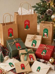 20pcs Christmas Gift Sealing Stickers, Cute Santa Claus Snowman Tree Labels, Holiday Thank You Labels, Suitable For Gift Boxes, Bags, Baking Packaging, Party Decoration - Multicolor - View 3