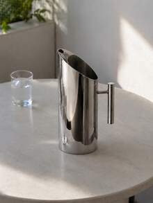 1Pc Stainless Steel Ice Water Pitcher, Stainless Steel Vase, Modern Mirror Finish Stainless Steel Water Jug, Elegant Iced Tea Pitcher Luxury Water Pitcher For Kitchen, Dining Table, Home Party, Halloween Party, Christmas - Silver - View 7