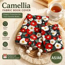 Sampul Buku Motif Kamelia Retro yang Berani, Pelindung Buku Kain Tahan Abrasi yang Kokoh, Casing Notebook yang Menarik untuk Buku Harian A5 A6 & Buku Bersampul Tipis - Set - View 2