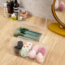 1pc Transparent 4-Compartment/Open-Compartment Tea Bag Storage Box With Lid, Multi-Functional Desktop Organizer, Cosmetics & Jewelry Storage Box, Suitable For Storing Coffee, Tea Bags, Cosmetics, Jewelry, Etc., Ideal For Dorm, Home And Office Use - Multicolor - View 5