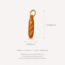 1pc Gold Snack Pendant, Drip Oil Exquisite Style, 18kpvd Gold Plated 316 Stainless Steel Material, Waterproof And Fade-Resistant, Suitable For Daily DIY Necklace, Bracelet, Keychain, Earring, Phone Chain, Leather Bag Buckle And Other Different Accessories, Suitable For Handmade Store DIY, Factory Semi-Processed Production And Other Scenarios. - Multicolor - View 9