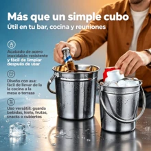 Beverage Ice Bucket & Beverage Dispensers - Silver - View 3