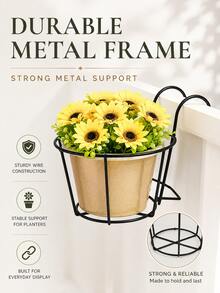 3/5pcs Fashionable Round Metal Hanging Planters - Perfect For Balcony, Garden And Indoor Decoration; You Can Plant Succulents And Various Green Plants In These Hanging Planters, Planter Diameter Is 6.2 Inches. - B - View 3