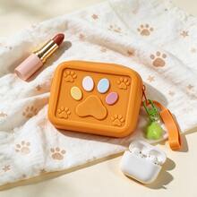1pc Silicone Handbag With 3D Colorful Cat Paw Pattern, Star Charm Wrist Strap, Square Storage Pouch, Mini Zipper Digital Organizer, Multi-Functional Portable Storage Bag For Bluetooth Earphones, Charging Cables, Lipstick, Jewelry, Coins, Travel Essential, Multi-Purpose Travel Organizer - Multicolor - View 7