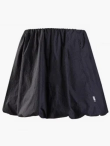CAMEL CROWN Women's Sports Puffy Mini Skirt, Spring Summer Waist Cinched Ballet Style Ruffled Bubble Balloon Skirt - Phantom Black - View 4