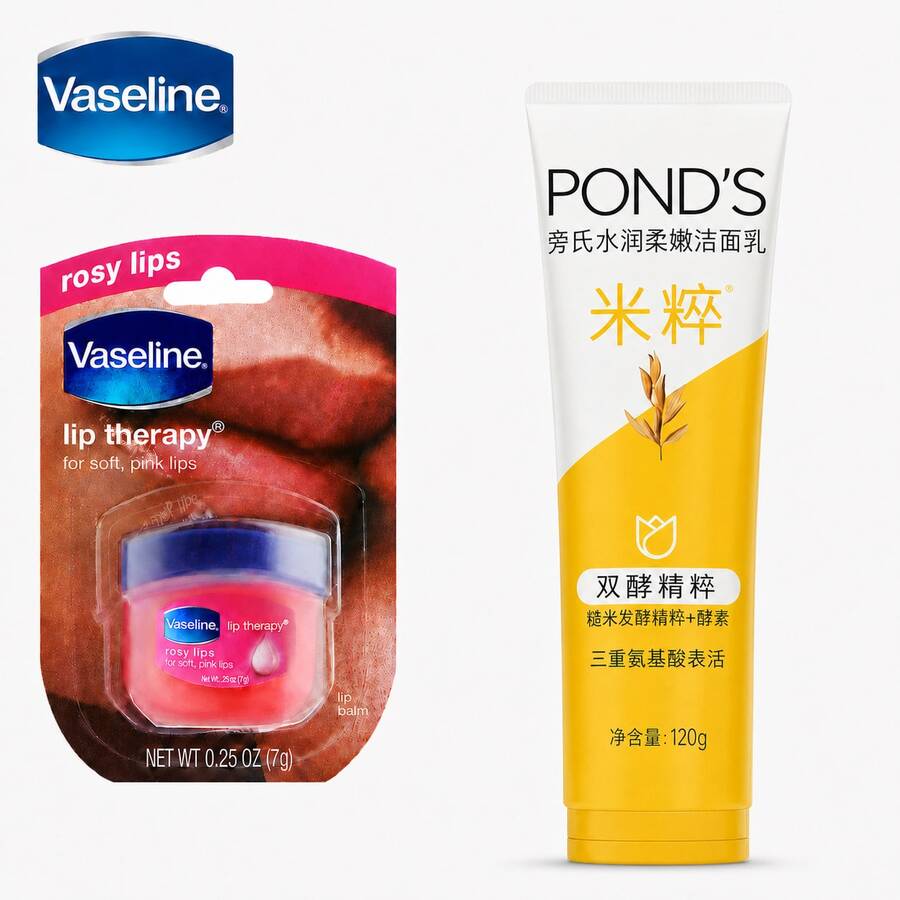 Pond's Lip Balm Klasik untuk Memperbaiki dan Melindungi Bibir dengan Rasa Rosebud & Pembersih Hidrasi Ekstrak Beras - Beras - View 1