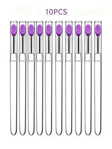 1/3/5/6/10/20pcs Multicolor Silicone Lip Brush With Dust‑Proof Cover, Transparent Handle Reusable Lip Mask Lipstick Applicator Portable Makeup Tool - Multicolor - View 29