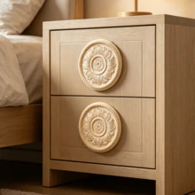 2pcs Solid Wood Carving Circular Decals, Home Decorations, Woodworking Supplies, Suitable For Cabinets, Doors And Windows, Furniture, Background Walls, Porches, Offices And Other Decorations, Holiday Decorations, DIY Decorations. - Multicolor - View 12