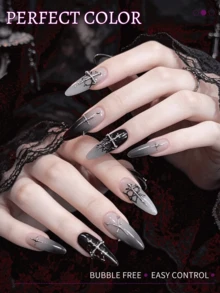 PERFECT COLOR Self-Leveling Builder Gel Kit, Builder Gel & Top Coat Tanpa Perlu Dilap untuk Overlay Kuku, Gel UV LED untuk Manikur Wanita Musim Gugur dan Halloween - Kit Pembuat - View 2