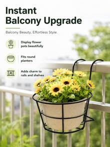 3/5pcs Fashionable Round Metal Hanging Planters - Perfect For Balcony, Garden And Indoor Decoration; You Can Plant Succulents And Various Green Plants In These Hanging Planters, Planter Diameter Is 6.2 Inches. - B - View 2