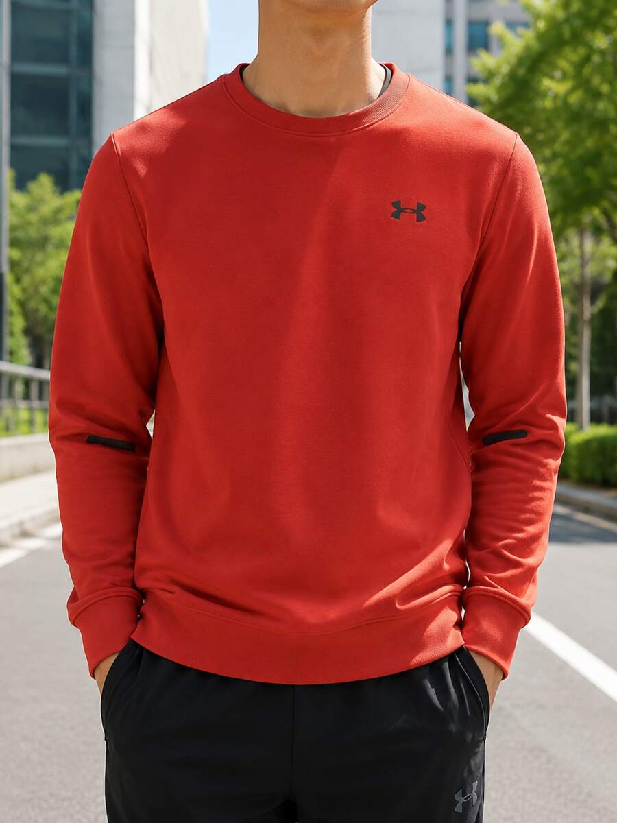 Under Armour Men's Unstoppable Flc Crew Pullover Sweatshirt, Double Layer Knit, Outdoor Sports, 1381688-842 - Red - View 1