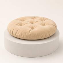 Luxury Tufted Round Seat Pad – Ergonomic & Comfortable Floor Cushion For Indoor & Outdoor Relaxation - Apricot - View 8
