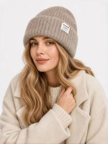 Women's 2026 New Winter Knit Beanie Hat, Fluffy Warm Earflap Hat, Face-Slimming Large Head Circumference Knit Cap - Multicolor - View 2