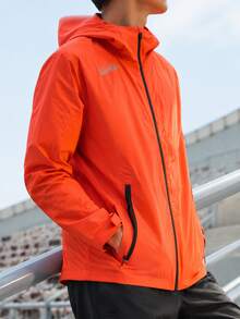 Skechers Men's Sports Jacket Woven Hooded Coat Outdoor Commute Casual Jacket L323M127-00N6 - Bright Orange - View 1