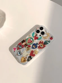 多色高端時尚羽毛手機殼，精緻極簡圖案，適用於 Phone 17/17 Pro/17 Pro Max 至 Phone 11 Pro Max - 彩色 - 查看 2