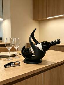 1pc 3D Printed Decorative Wine Bottle Holder Sculpture Ornament, Unique Creative Gift, Multifunctional Desktop Wine Storage Decor, Modern Kitchen And Bar Decoration, Perfect Holiday Gift For Enthusiasts And Collectors - View 4