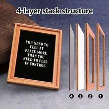 1pc Wooden Photo Frame Fridge Magnet - Fun Text Fridge Decor Magnet, Home Decoration! - A - View 3