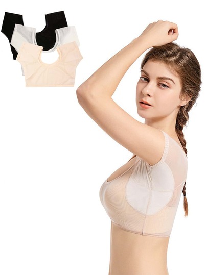 NOSWEAT Women's Sweat-Absorbing Bra, Washable Underarm Sweat Pads, Wire-Free Breathable Anti-Sweat Lingerie, Quick-Dry Bra Top, Suitable For Summer, Sports, Office, Travel, M/L Size