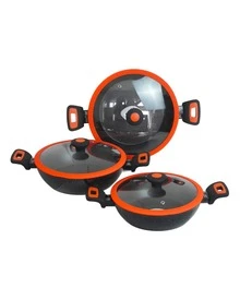 samary cuisine Ceramic Rice Cooker Set - FOODE 6-Piece Premium Non-Stick Rice Cooker Set With Glass Lids | Ceramic-Coated Rice Cooker Set | Compatible With Gas, Electric, And Induction Hobs | Healthy Cooking And Easy Cleaning | Elegant Copper Color - View 7