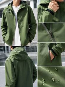 Skechers Men's Sports Jacket Woven Hooded Outdoor Casual Jacket L323M127-00QV - Chive Green - View 5