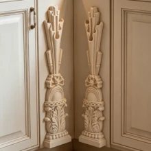 2pcs Solid Wood Carving Stigma, Woodworking Supplies, Home Decorations, Suitable For Cabinets, Doors And Windows, Furniture, Background Walls, Porches, Offices And Other Decorations, Holiday Decorations, DIY Decorations. - Multicolor - View 9