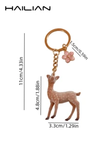 HAILIAN Mini Cute Deer Bag Charm, Available In Two Styles - Sika Deer And Moose - Suitable As Bag Charm For College Students And Elementary Students, Car Keychain, Birthday Gift, Halloween Costume Accessory - Khaki - View 11
