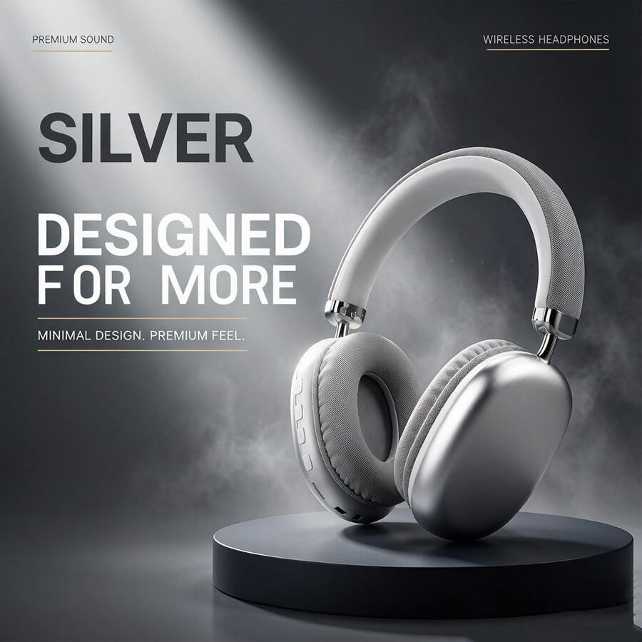 New B40 Over-Ear Wireless Headphones, Bluetooth 5.3, HiFi Stereo Sound, HD Calls, Low Latency, Rotatable & Telescopic Design, Long Battery Life, Type-C Charging, Portable For Travel, Compatible With Phones, Computers & Gaming