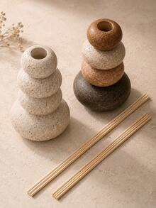 Beige Stacked Pebble Design Empty Reed Diffuser Bottle, Sculptural Home Decor - Multicolor - View 6