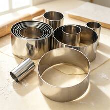 12pcs Round Fluted 4.5cm High Bagged Cookie Molds, Mini Cake Baking Tools, Stainless Steel Round Cookie Cutter Set, Round Donut Cutter, Baking Ring Mold For Cookies, Pastries, Dumpling Wrappers - View 4