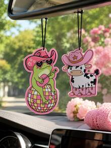 Summer Car Frog & Cow Cartoon Shaped Hanging Air Freshener - Multicolor - View 1