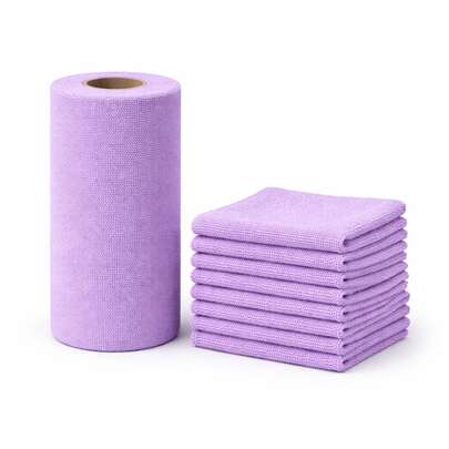 Pano de Microfibra para Limpeza Kit com 20 Panos Multiuso Super Absorventes, Reutilizáveis, Em Rolo destacável- 25x25cm (Lilas)