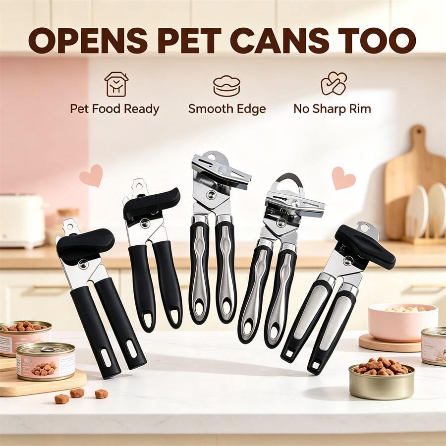 Large Manual Can Opener Stainless Steel Material Comfortable Handle 1/2/5pcs Optional - View 1