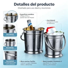 Beverage Ice Bucket & Beverage Dispensers - Silver - View 4