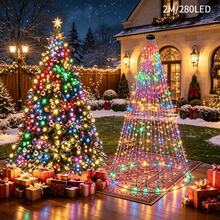 200/280/300 LED Christmas Tree Lights, Christmas Fairy String Lights, 8 Modes LED Holiday Lights With Remote Control, Warm White & Multicolor Christmas Lights For Indoor Outdoor Tree, Garden, Patio And Holiday Decor - Waterfall Light - View 5