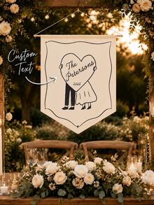 Personalized Wedding Banner With Custom Name & Date, Custom Couple Hanging Sign, Wedding Reception Decor, Anniversary Gift, Holiday Gift - Multicolor - View 6