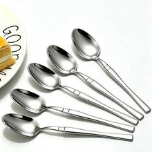 4/6/12pcs Stainless Steel Dessert Spoon Set, Dishwasher , Suitable For Home, Hotel, Restaurant, Wedding, Party, Afternoon Tea, Date, Holiday Gift - Silver - View 5