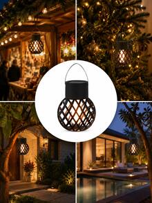 POSE UP 4/8pcs Solar Flame Lights, Hanging Or Standing Outdoor Lights With Realistic Flickering Flame Effect, Easy Install Solar Waterproof Landscape Decor, Suitable For Balcony, Patio, Porch, Garden, Yard, Backyard, Party And Halloween - Multicolor - View 6