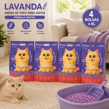 Arena para gatos de tofu, 24 litros por bolsa, 4 bolsas en total. Se aglomera fácilmente, controla los olores sin generar polvo y viene en varios aromas. Imprescindible para hogares con varios gatos y para quienes buscan abastecerse. - 24L - Ver 1