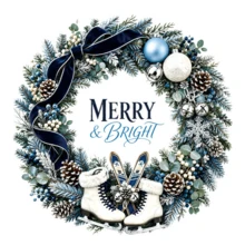 Set med 2 statiska julkransfönsterklistermärken, MERRY & BRIGHT vinterskridskor, snöflinga och tallkotte, PVC-fönsterdekor för jul, hem, fest och glasdekor - A - Visa 5