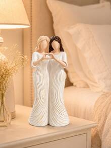 1pc Women Friendship Ornament, Double Female Heart Gesture Statue, Best Friend Sister Gift, Meaningful Friendship Home Decor, Suitable For Living Room Bookshelf Shelf Desk, Women Birthday Christmas Gift - Classic - View 2