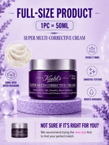 Kiehl's Advanced Night Repair Cream, ukuran penuh 50ml/sampel 7ml, anti-penuaan, mengencangkan dan mengangkat kulit, mengurangi garis-garis halus, tekstur lembut, cocok untuk kulit kering dan kombinasi. - Krim Wajah Kaca Ungu - View 5