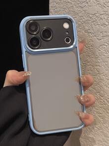 奢華金屬相機保護殼，相容 iPhone 18 18Pro Max 17 ProMax 17Pro 17Air 16 15 14 13 12 Pro Max 11，磨砂透明字母鏡頭保護蓋，相容 iPhone 15ProMax - 淺藍色 - 查看 3