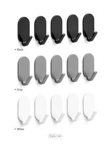 1pc/5pcs Heavy Duty Strong Adhesive Hooks, No Drilling Wall Hooks, Suitable For Kitchen, Bathroom, Bedroom, Door Storage, Non-Damaging, Damage Free, Strong Adhesion, Home Storage Hooks - View 5