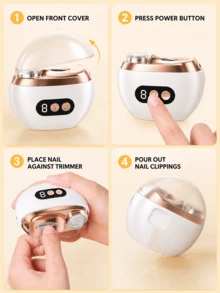 FIYIBAN 1 buah Alat Pemotong & Pengasah Kuku Elektrik dengan Sensor Pintar 2-in-1, Ramah Kulit, 3 Kecepatan yang Dapat Diatur, Penghisap Serpihan Otomatis, Penglihatan Malam dengan Cahaya Lembut, Alat Perawatan & Pemoles Kuku Portabel untuk Penggunaan Keluarga, Rumah, dan Perjalanan - MultiWarna - View 10