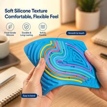 [Dual-Sided Stress Relief Tool]Silicone Sensory Activity Board | Colorful Cord Maze Fidget Toy | Silent Tactile Anxiety Relief | ADHD & Focus Aid | Portable Stress Reliever For Office & Commuting | Creative Gift For Friends - Multicolor - View 4