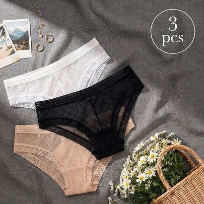 RITA SENSUAL Panties de Encaje Micro-Punto – Comodidad y Elegancia Diaria disponible en 3 colores diferentes y en tallas disponibles