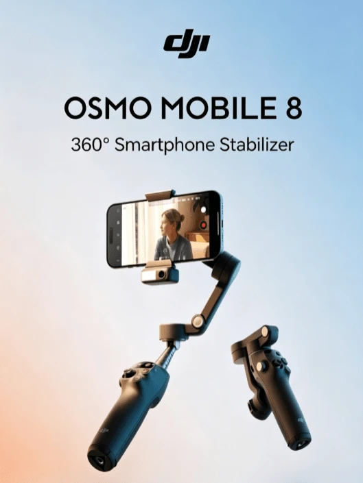 dji Osmo Mobile 8 phiên bản tiêu chuẩn Gimbal cầm tay OM8, thiết bị chống rung điện thoại, chống rung 3 trục, theo dõi 360 độ, livestream, Vlog, thiết bị tự sướng thần thánh